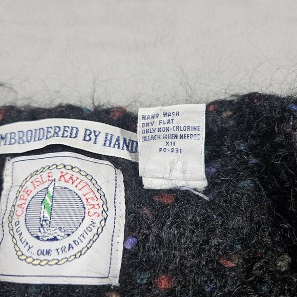 Vintage Cape Isle Knitters Cardigan Sweater Womens L Mohair Blend Flecked Button - Picture 7 of 12